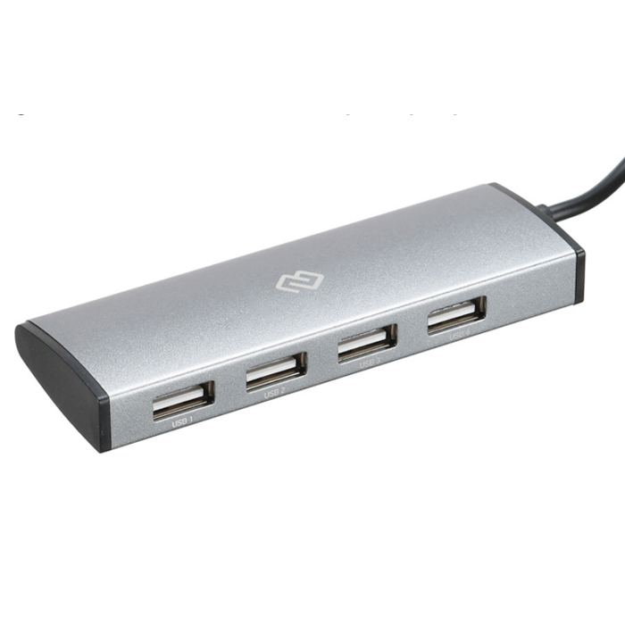 USB-type C концентратор Digma, 4 порта, USB2.0 (HUB-4U2.0-UC-DS) Silver
