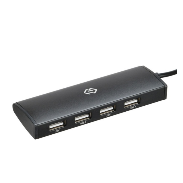 USB-type C концентратор Digma, 4 порта, USB 2.0, (HUB-4U2.0-UC-B) Black
