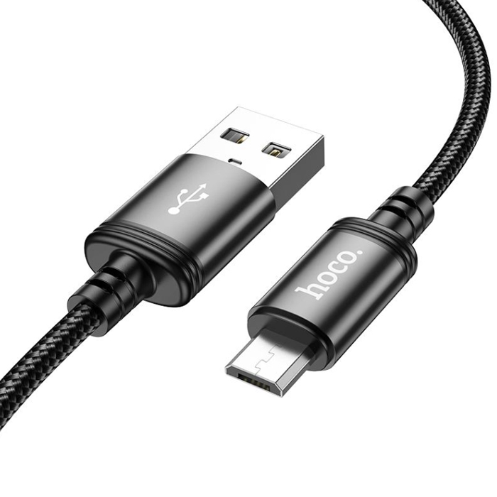 Кабель Micro USB - 3.0m Hoco X91 Radiance (Black) 6931474788719 2,4A / нейлоновая оплетка