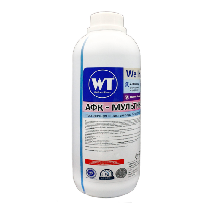Средство Wellness Therm АФК - мультикомплекс 1л 877604 для бассейна альгицид, коагулянт, флокулянт
