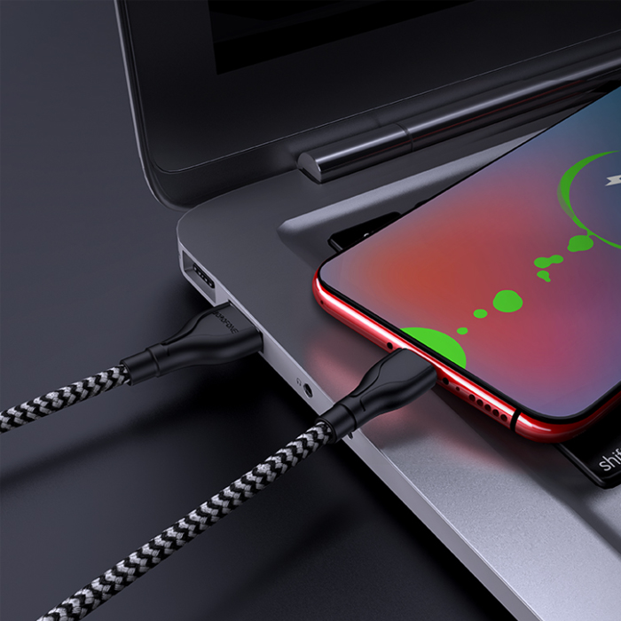 Кабель USB - микро USB Borofone BX39 Beneficial, 2.4А, 1.0м, цвет чёрный, белый