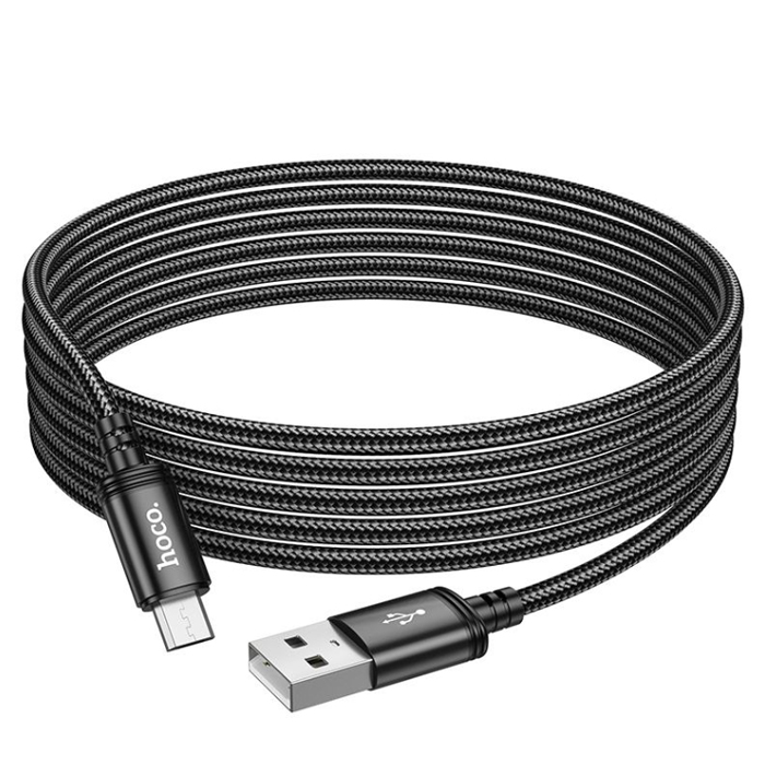 Кабель Micro USB - 3.0m Hoco X91 Radiance (Black) 6931474788719 2,4A / нейлоновая оплетка