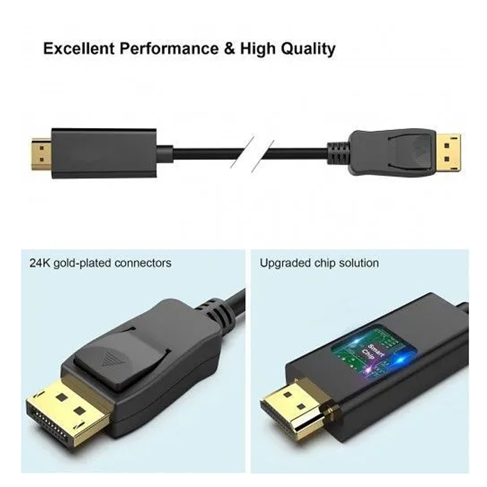 Кабель DisplayPort  (M) - HDMI (M), 1.8м B&Pcable DP-HDMI-1.8