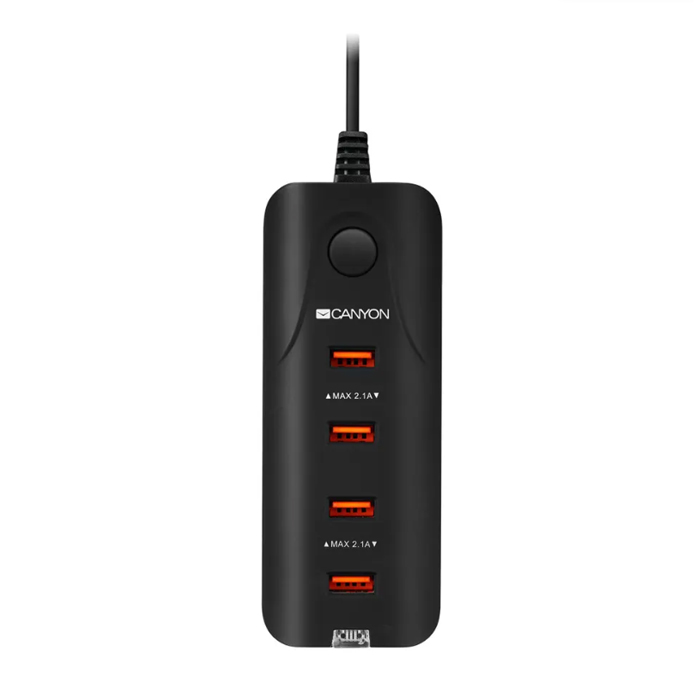эмулятор питания USB сетевой Canyon H-09 4xUSB (CNE-CHA09B)