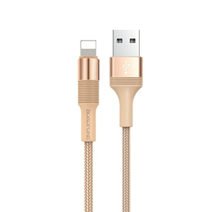 Кабель USB - Lightning Borofone BX21 Outstanding, 2,4A, 1,0 м, цвет золотой