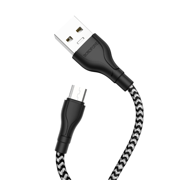 Кабель USB - микро USB Borofone BX39 Beneficial, 2.4А, 1.0м, цвет чёрный, белый