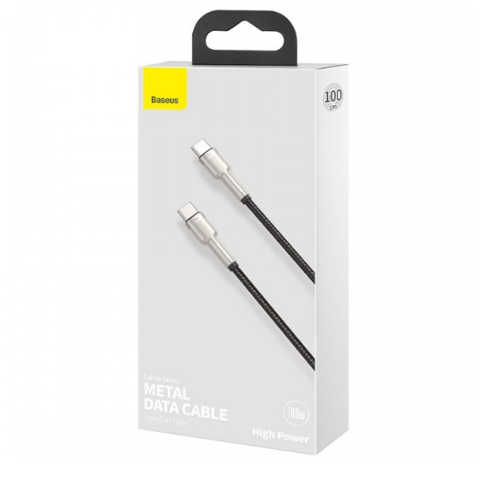 Кабель Baseus Cafule USB-C/USB-C 100W 1м (CATJK-C01) , для быстрой зарядки телефонов , планшетов, Н