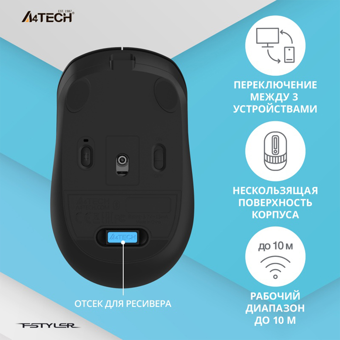 беспроводная мышь A4Tech Fstyler FB10C black