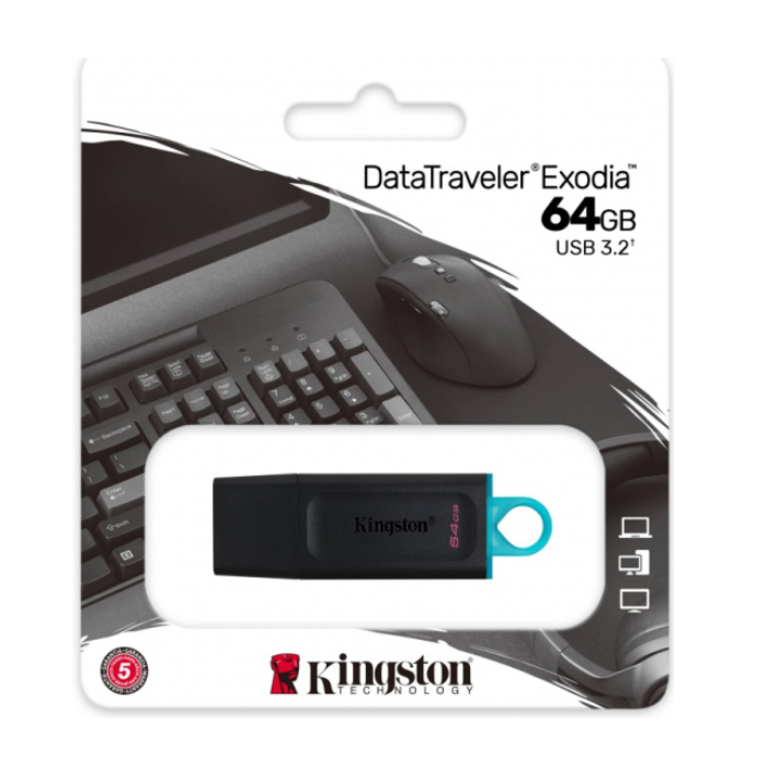 Флешка 64Gb Kingston  USB3.2 DataTraveler Exodia (DTX/64GB

)