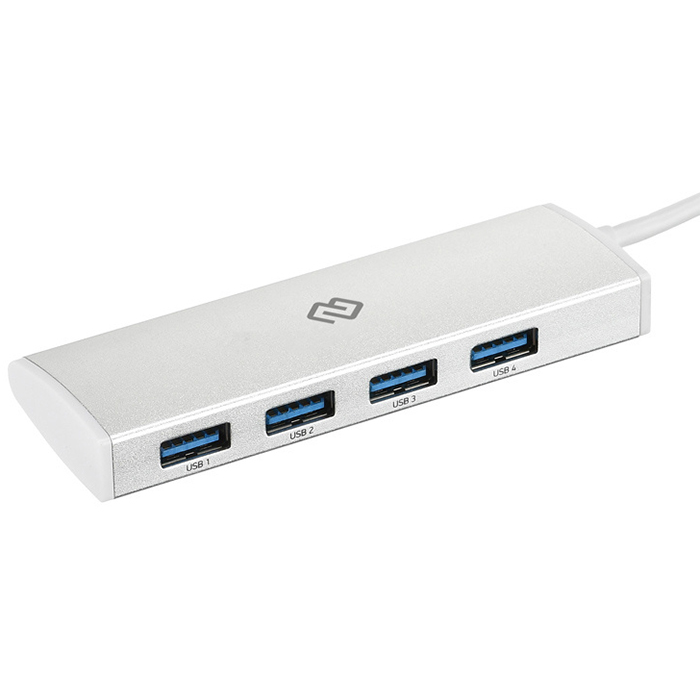 USB-type C концентратор Digma, 4 порта, USB 3.0, (UB-4U3.0-UC-S) silver
