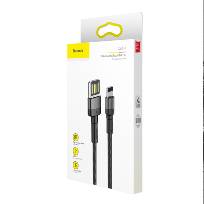 Кабель Lightning 1м Baseus Cafule Special Edition CALKLF-GG1 Черный/Серый