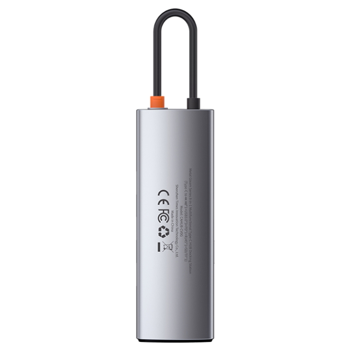 USB концентратор Baseus Multi-functional HUB Metal Gleam Series 7-in-1 (WKWG040013
) Grey