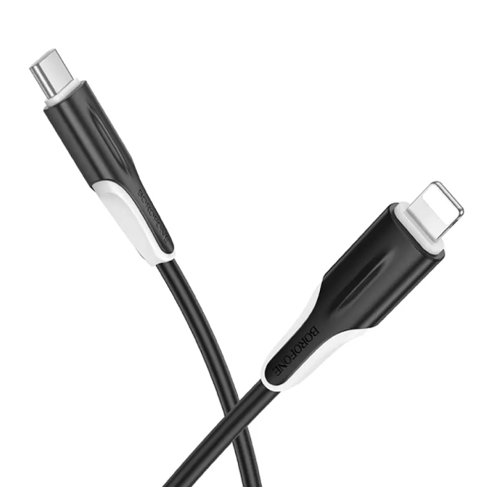 Type-C на Lightning - кабель 1.0m Borofone BX119  (Black). 3.0A, ПВХ, PD27W. 6941991121951
