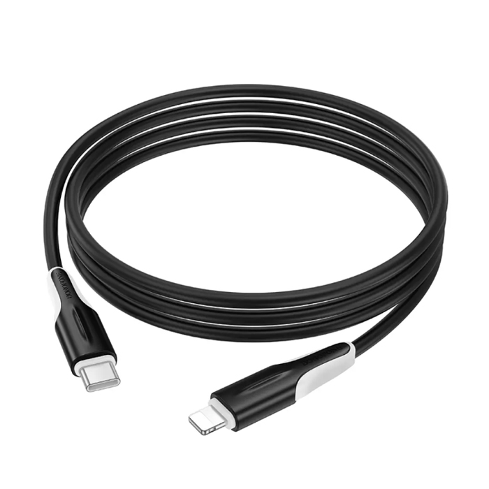 Type-C на Lightning - кабель 1.0m Borofone BX119  (Black). 3.0A, ПВХ, PD27W. 6941991121951
